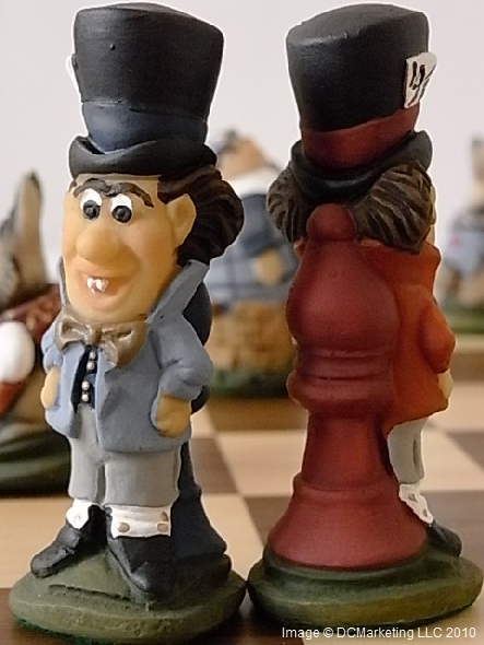 Alice In Wonderland Hand Painted Theme Chess Set